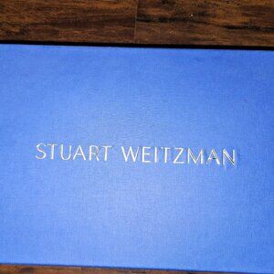 Stuart Weitzman Ellsie 100 Black Chiffon Calf Women's Size 8 B/ 38.5 Fits Size 8